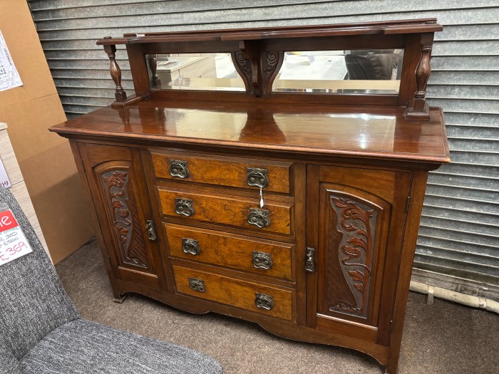 Unusual Arts And Crafts Style Compact Sideboard